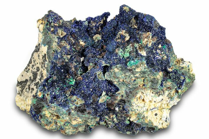 Sparkling Azurite and Malachite on Dolomite - Morocco #274491